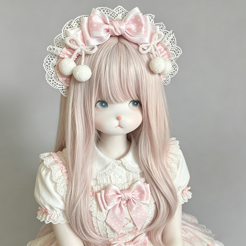 Dos dimensiones Lolita correa de cabello chica gato oreja clip de cabello cómic cosplay Lolita criada correa de cabello