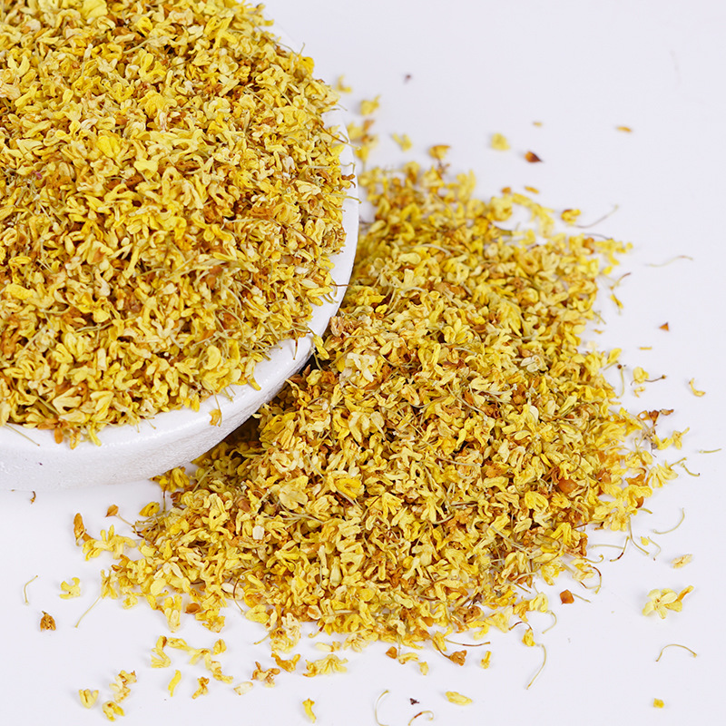 Dried Osmanthus Flowers (Osmanthus fragrans) — Gui Hua Food-Herb Tea from Guangxi in use