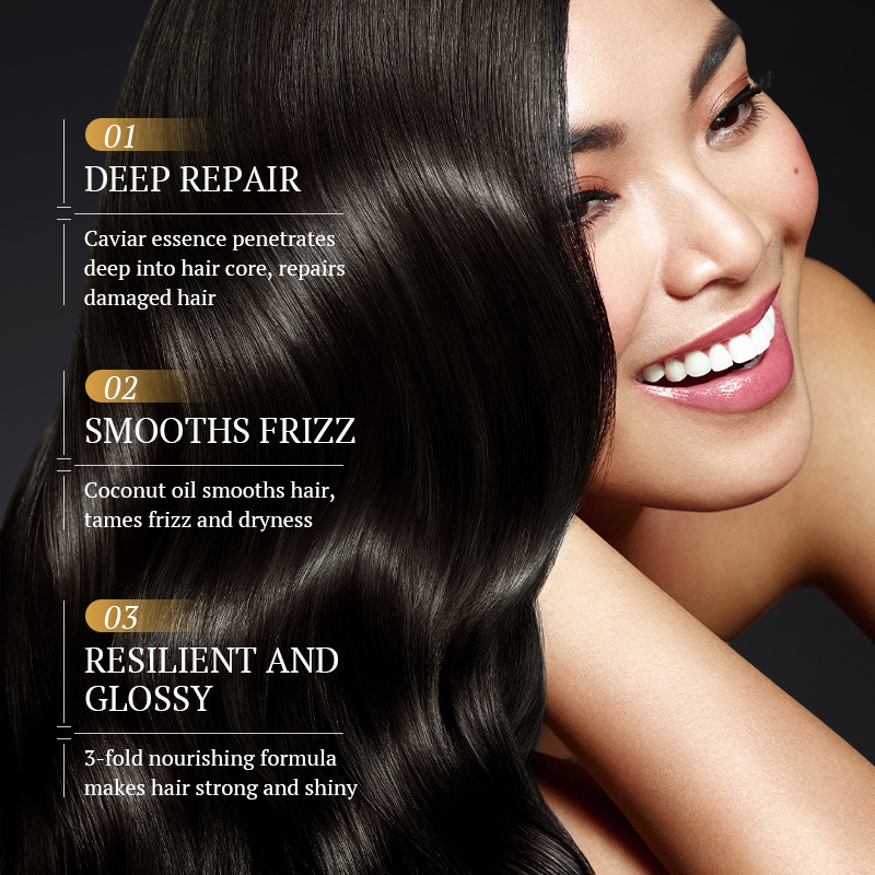 KORMESIC Inglés completo champú de caviar shampoo limpieza de cuidado fabricantes de comercio exterior transfronterizo al por mayor image 3