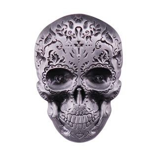 Embossed Art Skull Brooch Gothic Horror Skull Badge