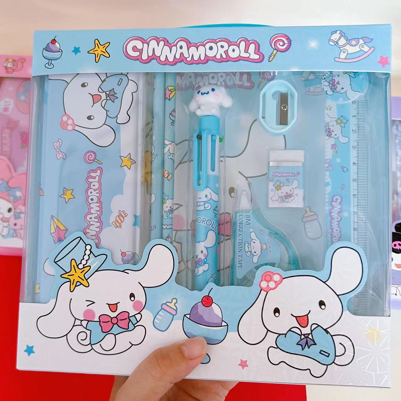 Sanrio-caja de regalo de papelería, conjunto de papelería transfronterizo, lápiz Kuromi, papelería de aprendizaje para niños, regalo de recompensa, venta al por mayor