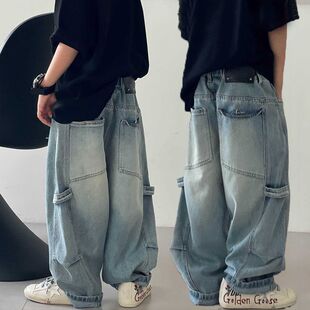 Boys' Jeans Autumn 2025 New Children's Pants Spring and Autumn Loose Trendy Cool Stylish Long Pants for Older Boys