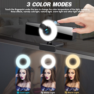 4K Private Model Beauty AutoFocus 1080p Commance Camera Dinger Touch USB Live Froadcast Webcam2k Дополнительный свет