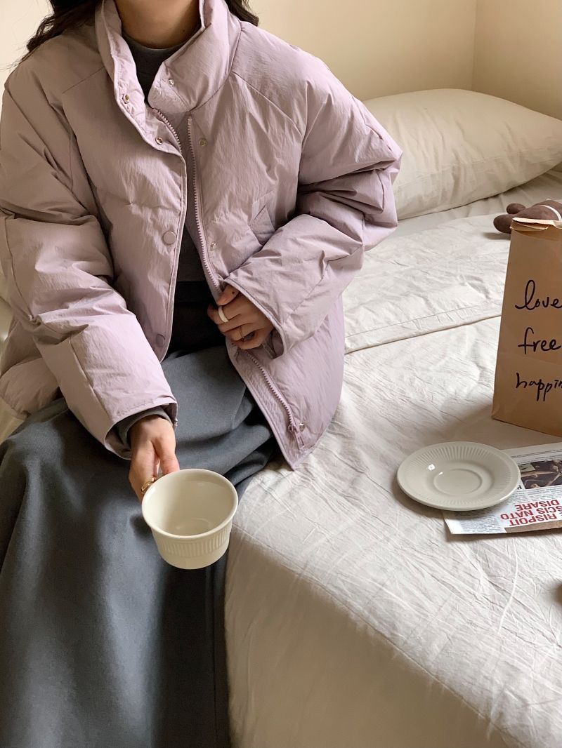 超短款羽绒服女2025年轻漂亮韩版流行时尚立领简约冬季潮宽松休闲