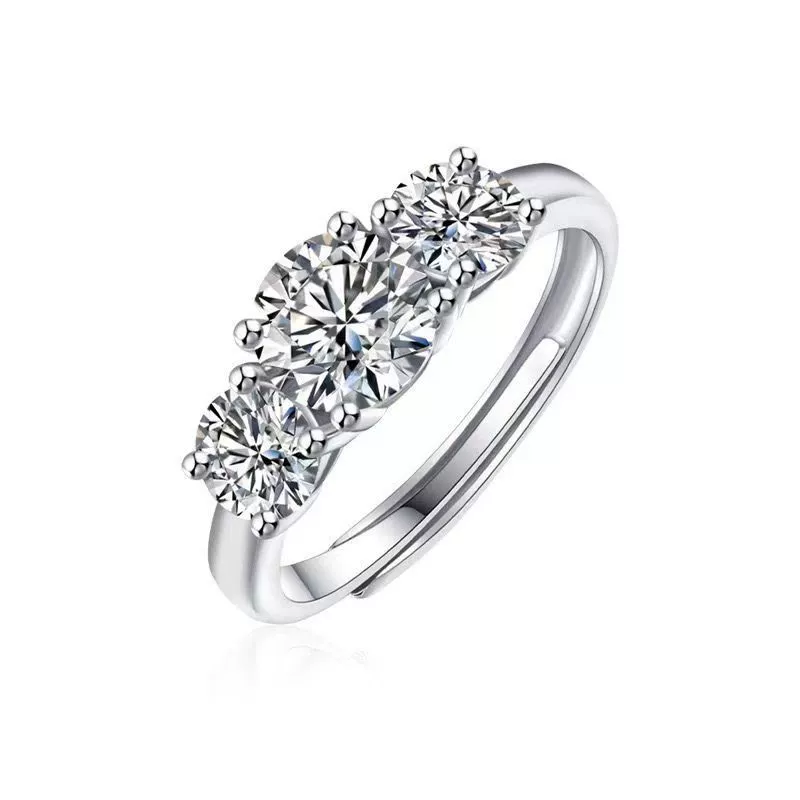 Кольцо с райским камнем-«голубь» яйцо, женское, три diamonds, четырехзубчатое крепление, 18K ромовый алмазный кольцо цвета D, предложение кольцо, три жизни, три мира, алмазное кольцо