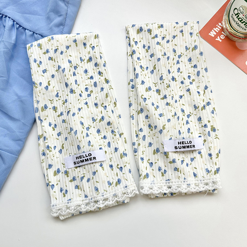 Guantes solares de mujer de verano encaje color rayas conducir manga manga brazo manga manga decoración brazo manga de hielo