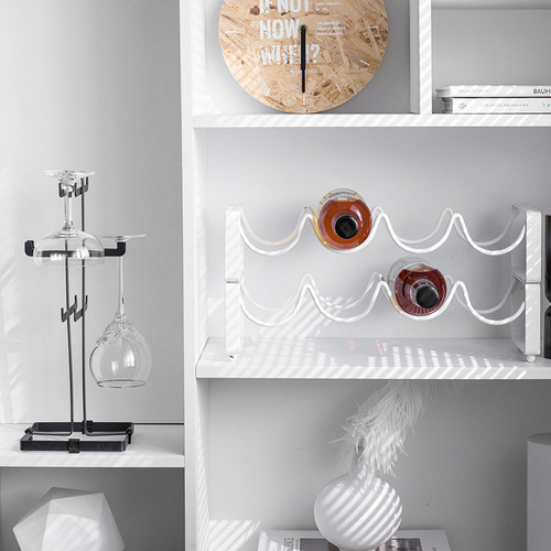 Red wine rack iron ornaments wine bottle rack can be stacked wine rack European wine rack iron wire creative wine cabinet display rack