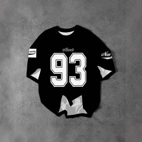 European and American-style casual, minimalist digital 93 fashion basic T-shirt—customizable graphic design, crew neck, short sleeves—for both men and women