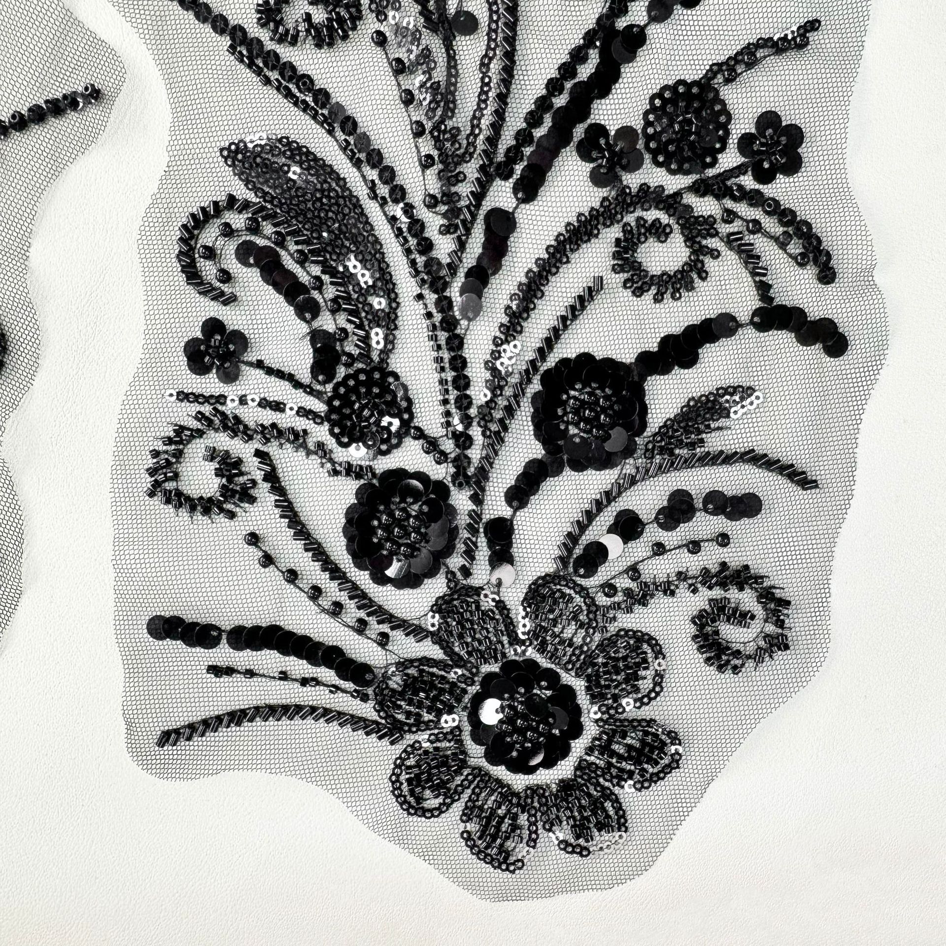 Sequinilla dorada bordada parche DIY decoración de malla accesorios de ropa hechos a mano de hombro back cheongsam accesorios de vestido image 5