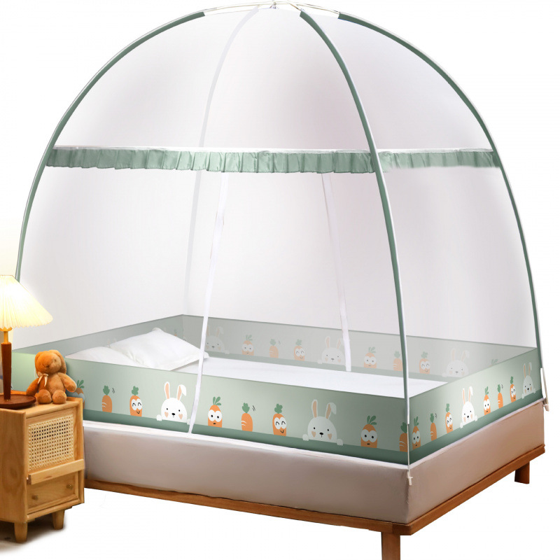 Installation-Free Mongolian Yurt Mosquito Net for Home Use 2024 New Bedroom Baby and Kids Anti-Fall Pattern Mosquito Net Bed Wholesale