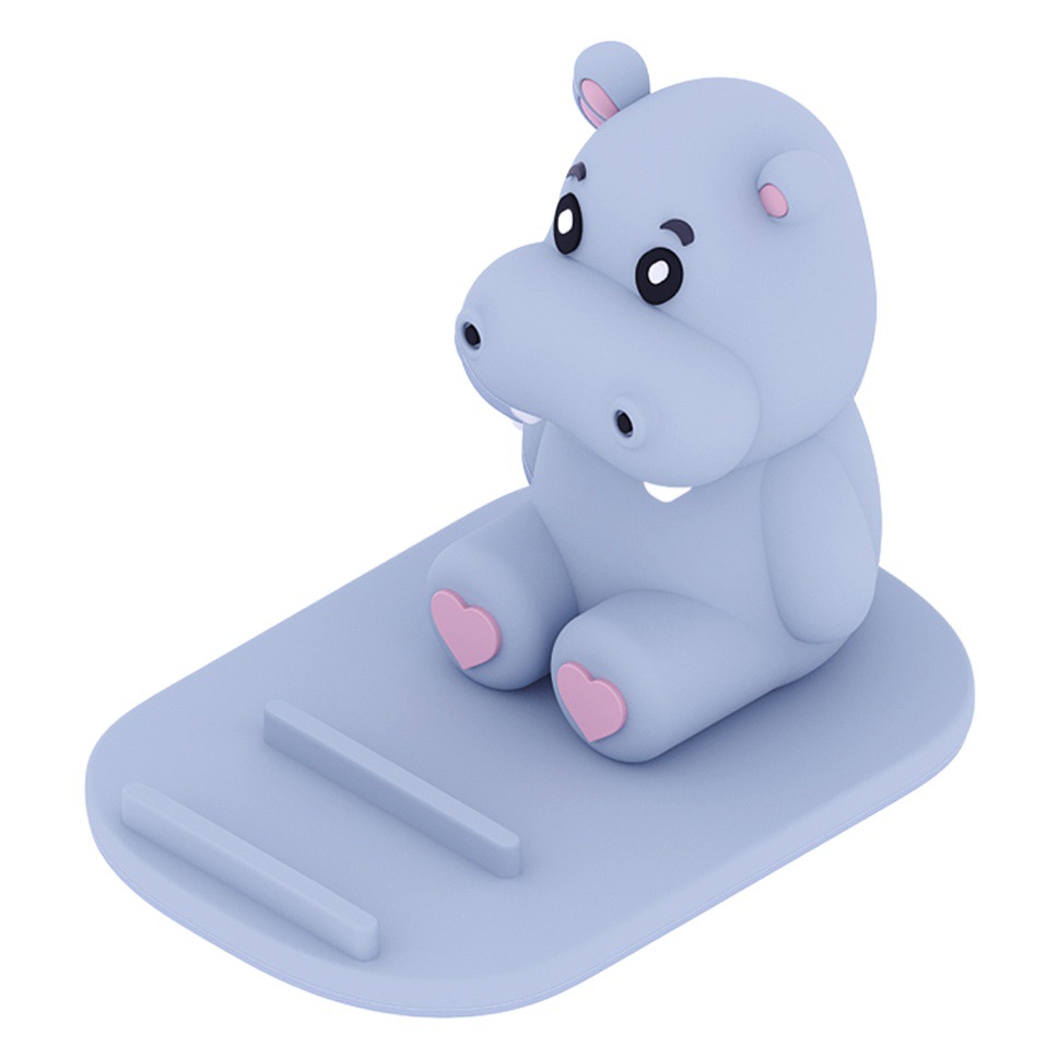 Cartoon hippo mobile phone holder cute cute desktop decoration creative Mini small animal tablet mobile phone holder