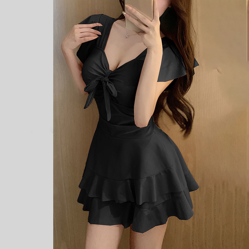 Swimsuit Women's chubby girl Belly Covering Slimming New Style Conservative Skirt Style Loose Plus Size Hot Spring Korean Style Swimsuit