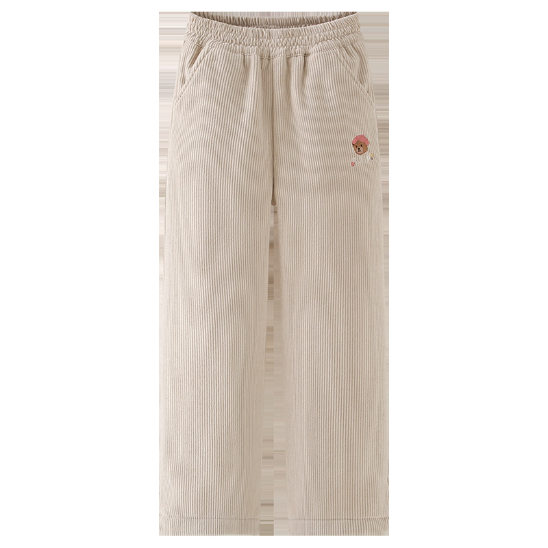 소녀의 넓은 다리 바지 가을과 겨울은 새로운 어린이 바지 스트레이트 팬츠면 벨벳 대형 어린이 느슨한 아동복 도매