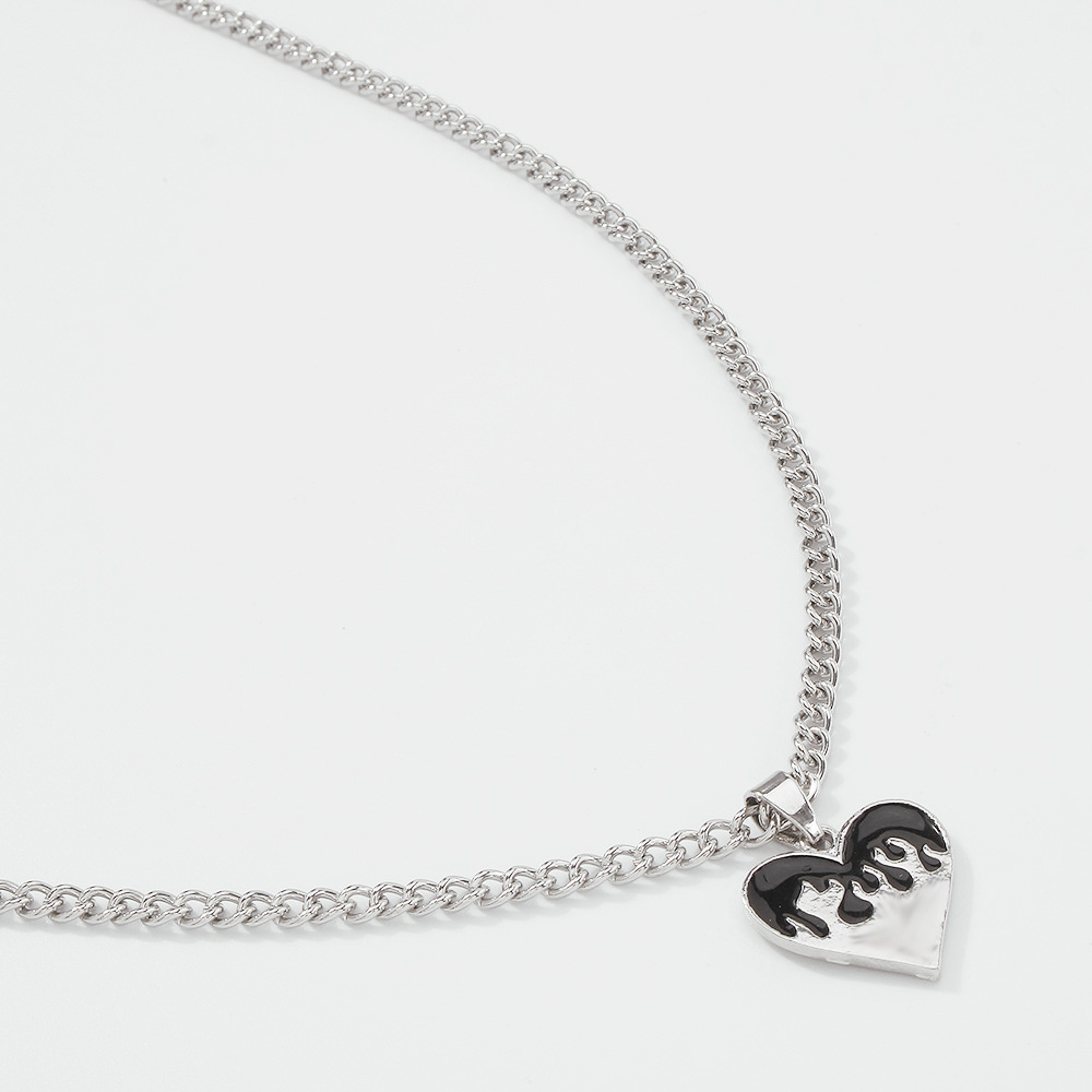 Hip-hop Heart Pendent Alloy Clavicle Chain Wholesale display picture 9