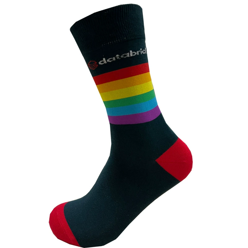 200N радужные жаккардовые носки Внешняя торговля Носки из чистого хлопка до середины икры мужские европейские и американские уличные хип-хоп стили