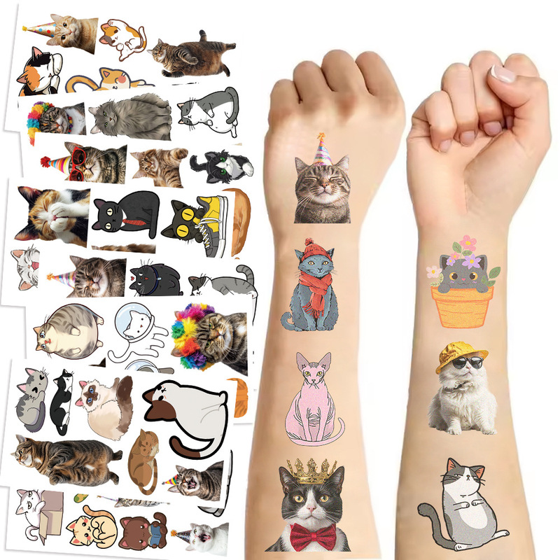 10 Cat Tattoo Stickers, Cute, Creative and High-End Ins Arm and Face Stickers, Party Waterproof Temporary Tattoo Stickers 10 Cat Tattoo Stickers, Cute, Creative and High-End Ins Arm and Face Stickers, Party Waterproof Temporary Tattoo Stickers