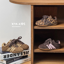 2025年冬季新款儿童二棉休闲鞋潮流时尚百搭豹纹加绒男女童德训鞋