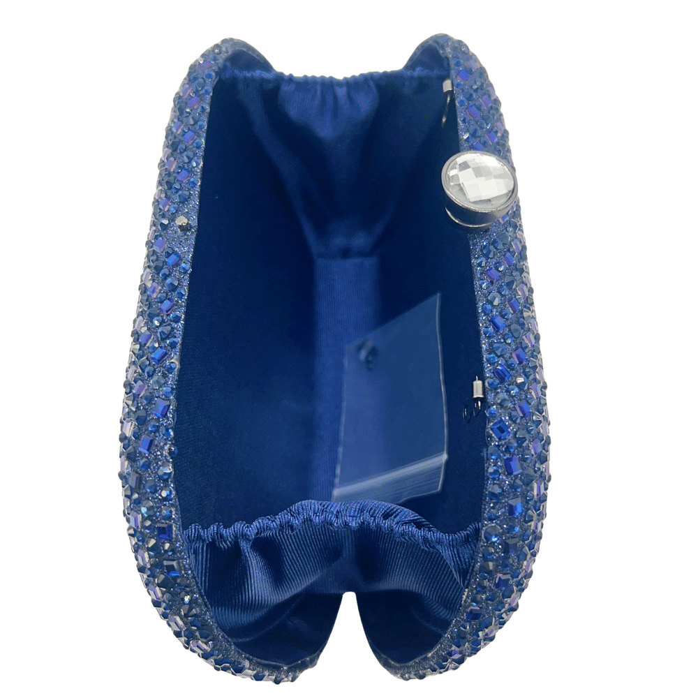 Túi clutch nữ đính đá sáng bóng dự tiệc thanh lịch — vàng nhạt, bạc, ngọc lục bảo, màu xanh đậm chi tiết 9