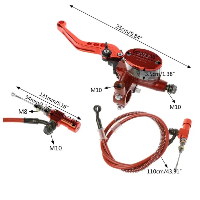 Motorcycle hydraulic clutch kit brake hose brake lever kit for Honda Yamaha Suzuki Kawasaki