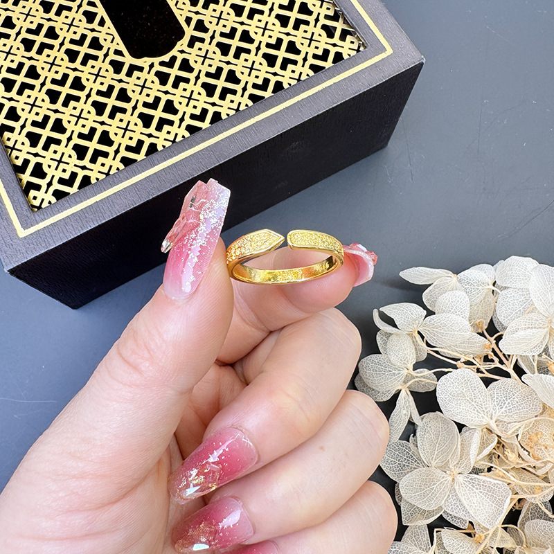 Antigua herencia de oro vietnamita anillo Ruyi token chicas retro universal abertura esmerilado joyas de anillo al por mayor