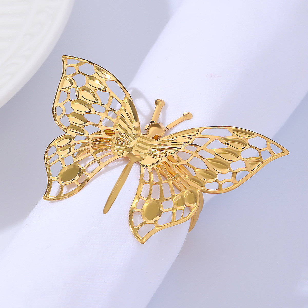 1 Piece Quantity Elegant Butterfly Iron Napkin Ring 1 Piece