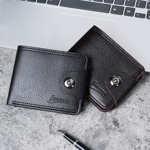Men's Wallet Multi-Card Slot Leisure Men's Wallet Short Model New Ticket Clip Zero Wallet Double Thread Card Holder Money Clip Wholesale
