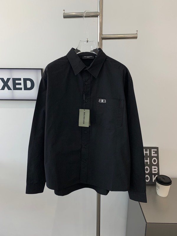 外贸巴黎b家秋冬新款 重工刺绣印花长袖衬衫男女款一件代发|undefined