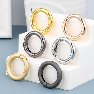 Simple 6 points spring ring key ring metal opening ring 28mm jewelry round zinc alloy buckle luggage accessories