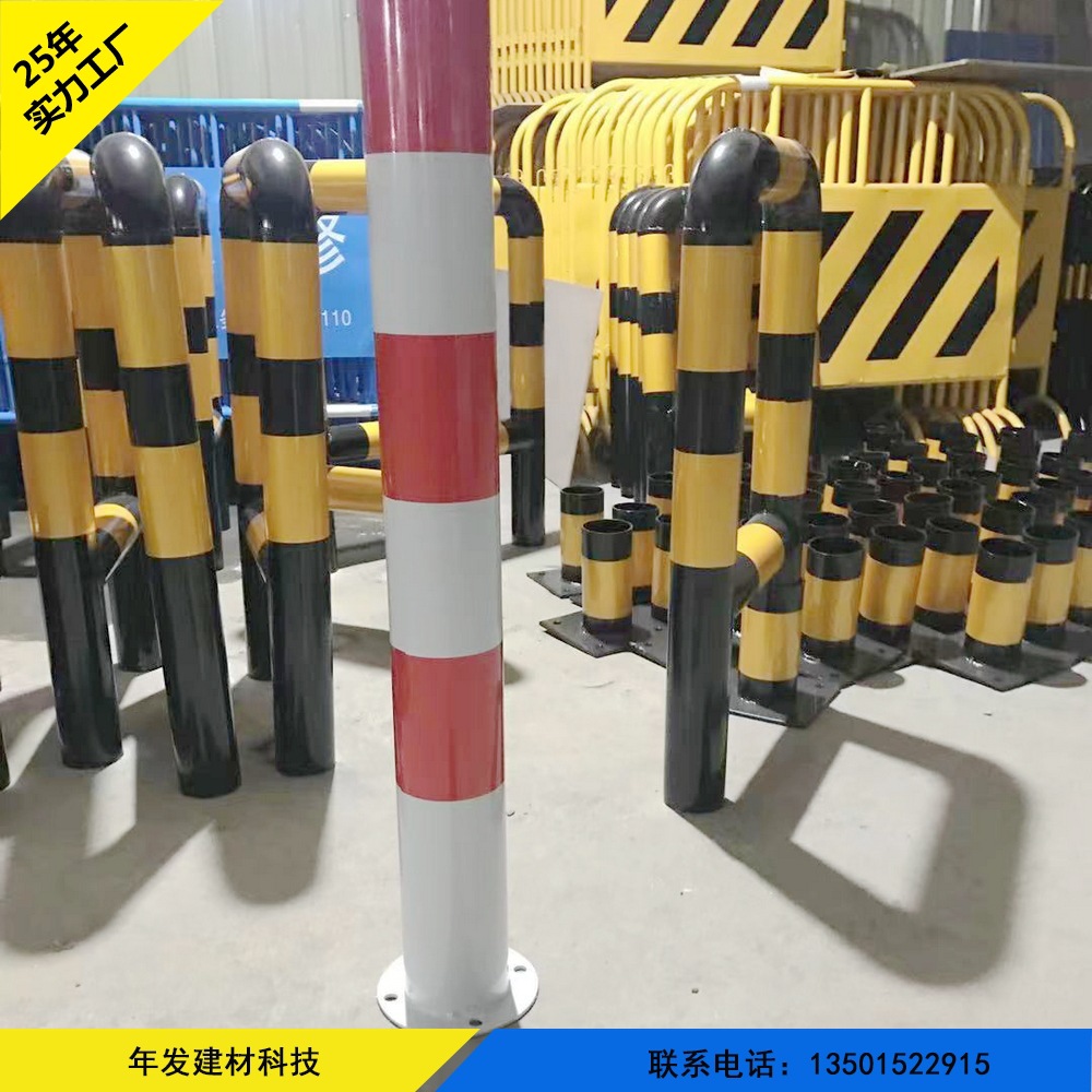 钢管警示柱 反光交通安全防撞隔离警示路桩 反光钢管柱 防撞柱