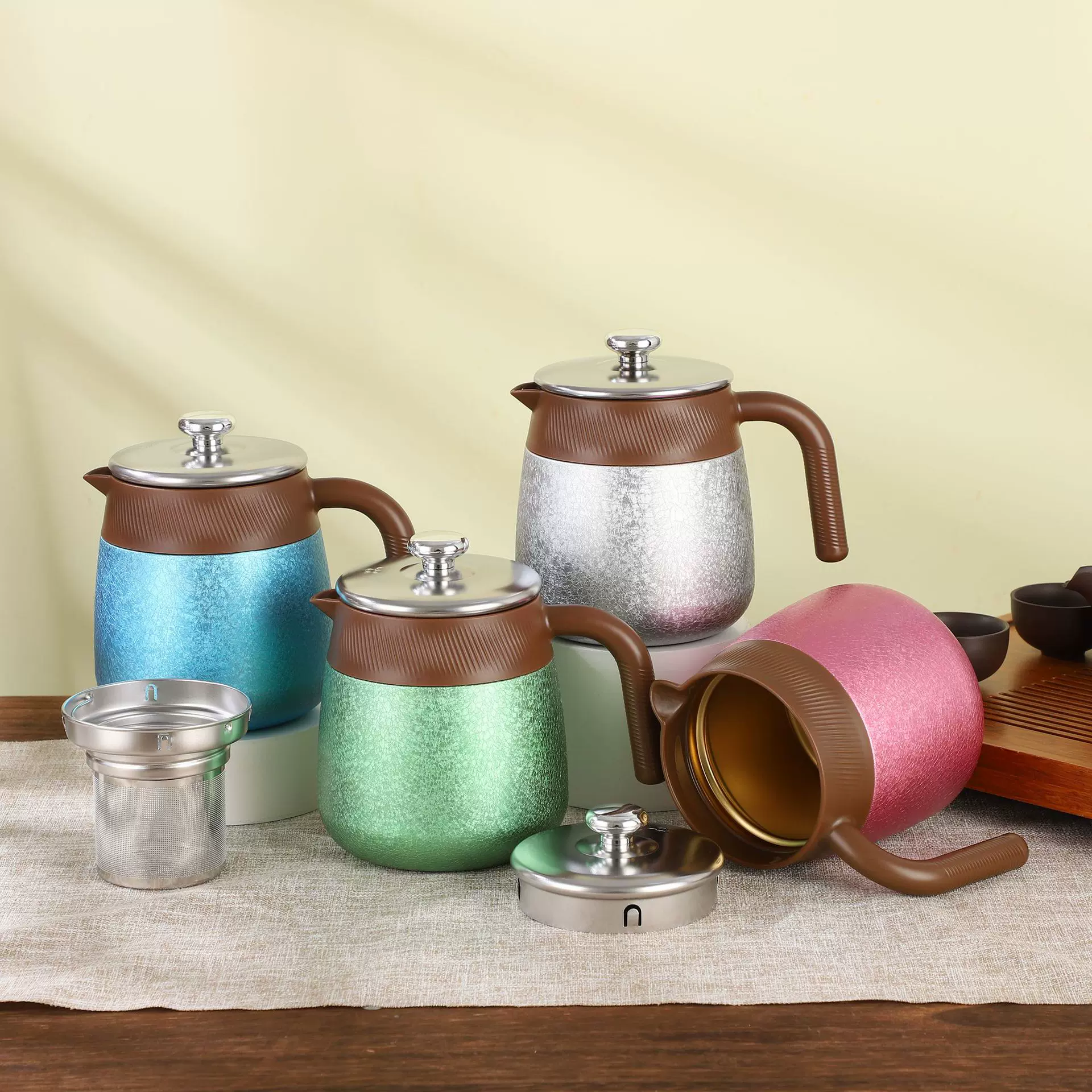 新款覆钛内胆焖茶壶茶水分离家用老白茶闷茶壶商务礼品保温咖啡壶