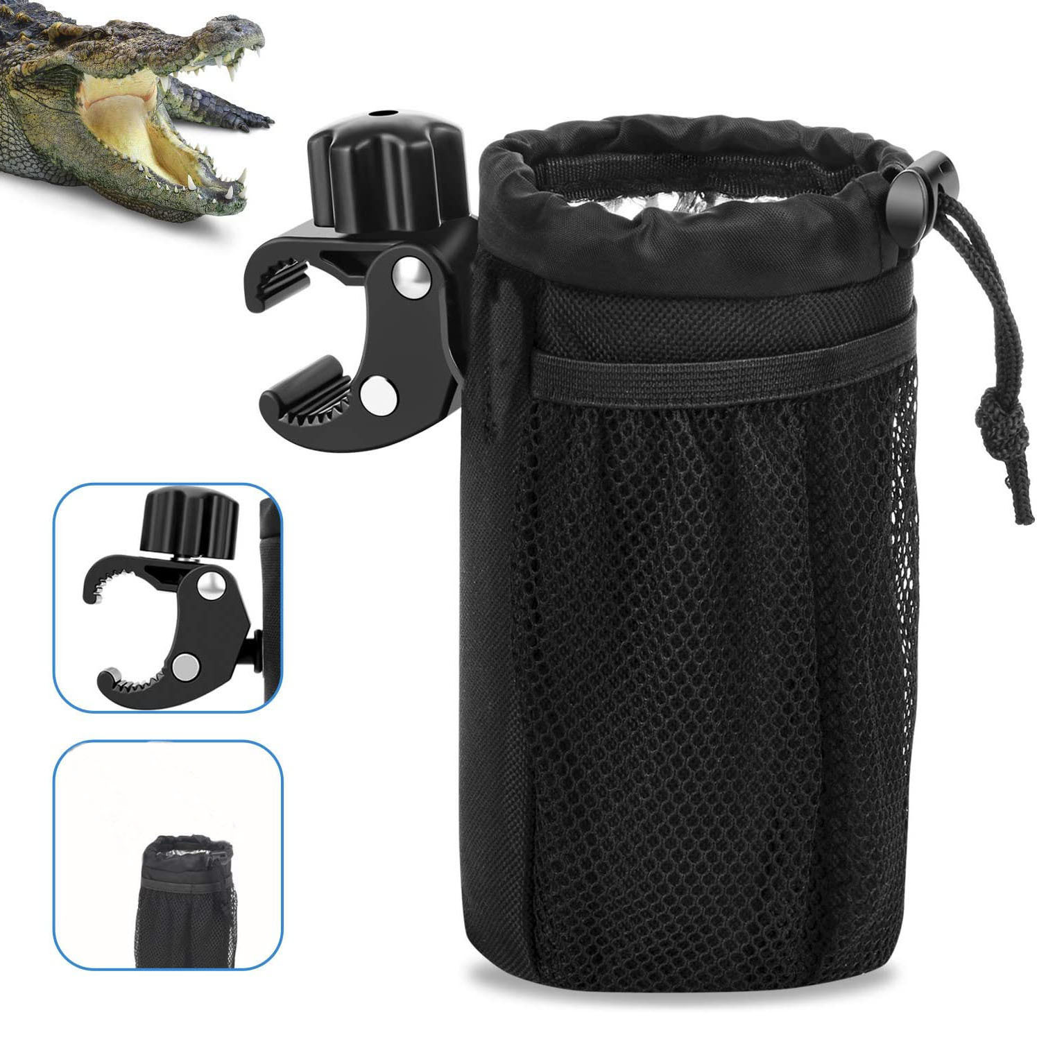 Factory spot outdoor bicycle cup holder with alligator clip baby carriage milk bottle holder multifunctional Cup bag