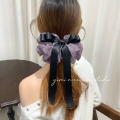 氛围感波点复古花苞云朵状气质大肠发圈高级感后脑勺盘发丸子饰品
