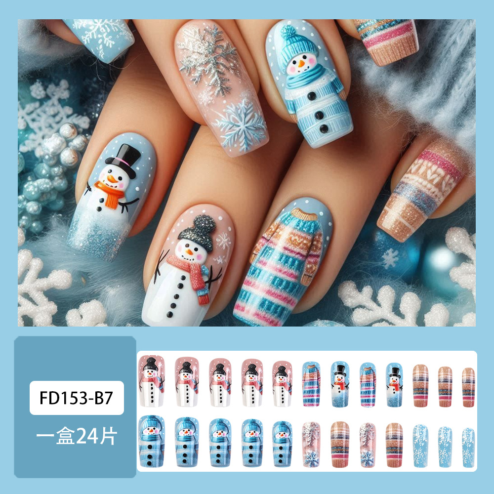 Nueva colección de uñas de navidad desgaste de uñas falsas transfronterizas desgaste de uñas parche de uñas pieza de uñas al por mayor de uñas