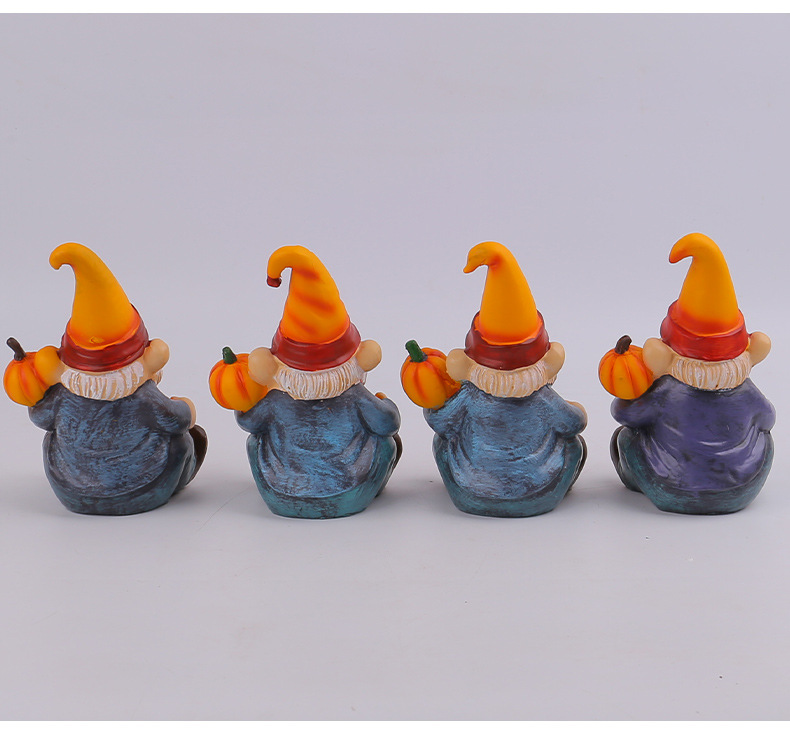 Home & Garden holding pumpkin old man goblin luminous ornaments novel garden dwarf decoration resin craft ornaments_voghion.com