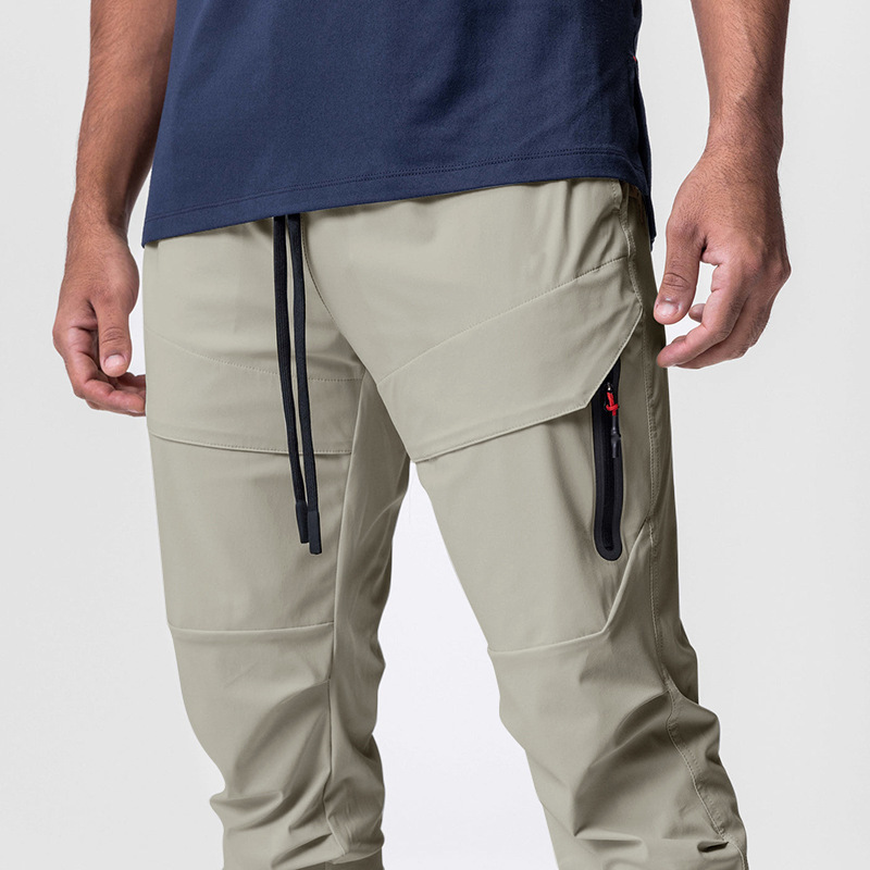 2025 New Men's Cargo Pants Summer Thin Loose Quick-Drying Elastic Leggings Running Training Sweatpants Casual Trend Trousers