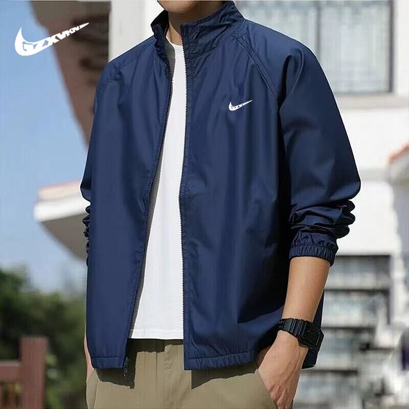 Cross-Border Foreign Trade 2026 Men's Windbreaker Jacket Spring and Autumn Commuter Casual Sports Trendy Brand Men's Stand Collar Top
