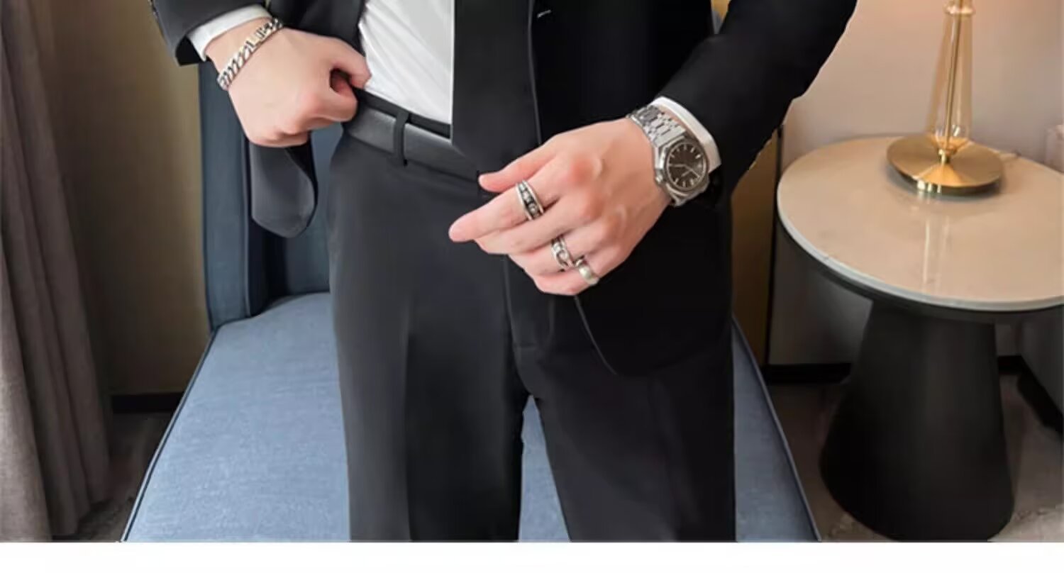 Men's Slim Fit Blazer Jacket - Lightweight Business Casual Single Breasted Suit For Wedding Office Formal Occasions_viptrois.com