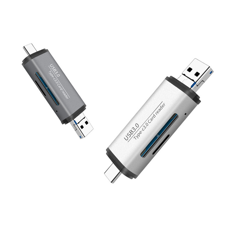 5-in-1 type-c Multi-disc Talisman Dual Card Reader USB 3.0 Multi-function High-speed Card Reader TF/SD Card