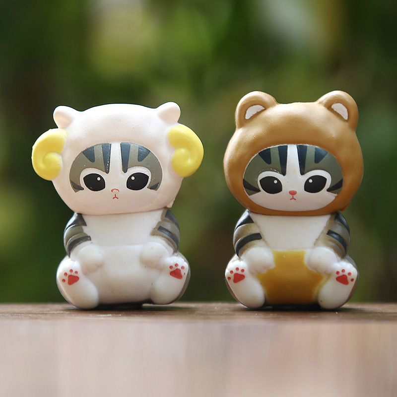 Nuevos productos touver de moda gato japonés COS serie animal muñeca muñeca decoración de pastel de coche decoración de dibujos animados image 4