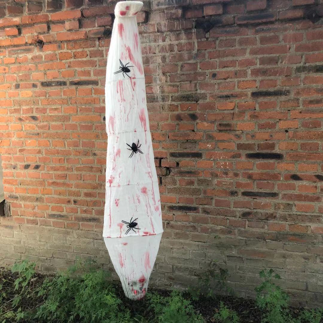 Amazon Halloween decoración de la casa embrujada de la habitación de momias colgando fantasmas de control de voz inducción luminosa fantasmas llamando terror