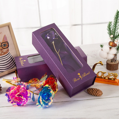 Flip Gift box Gold foil rose suit Christmas originality gift simulation Bouquet of flowers gift wholesale