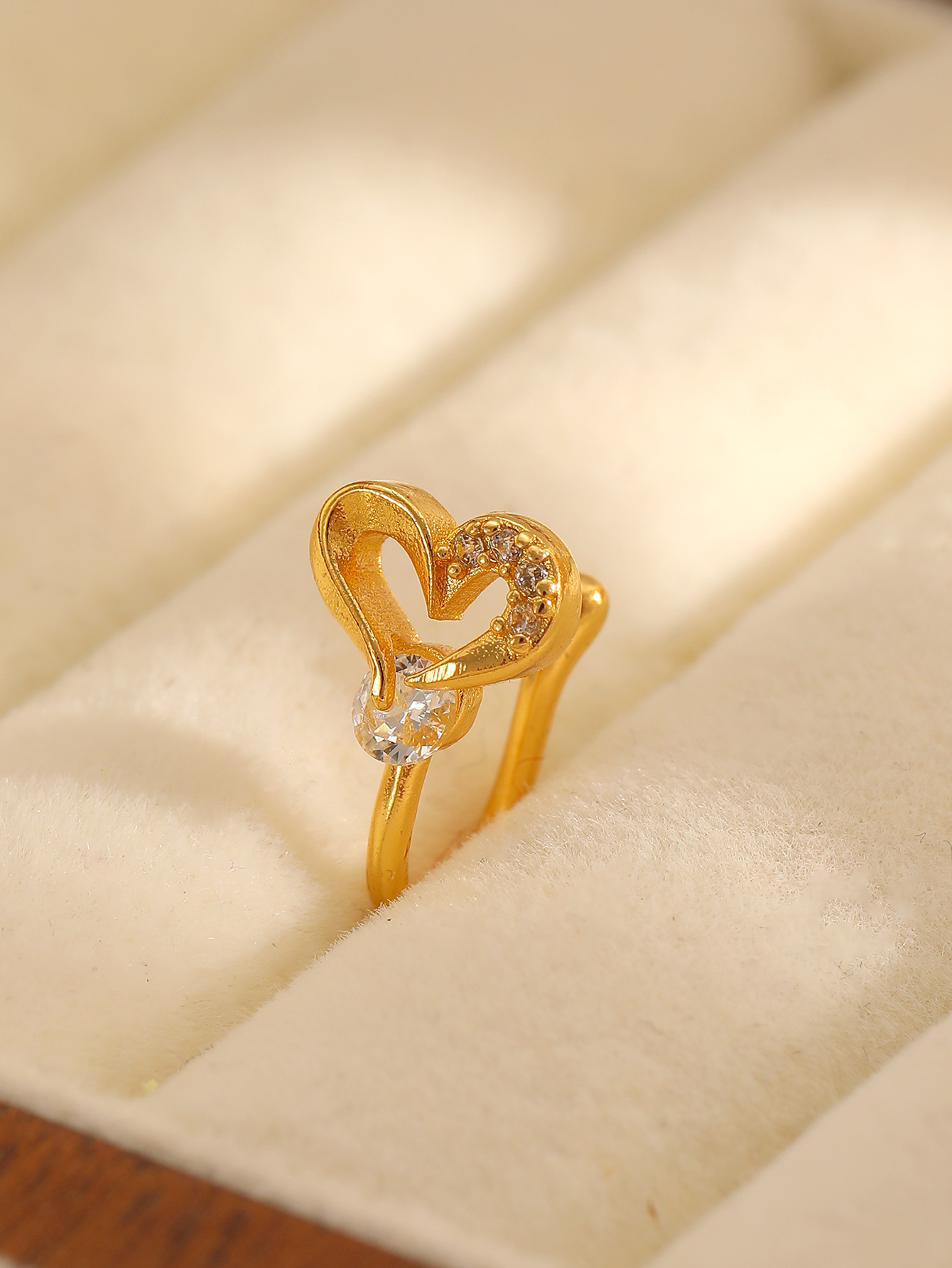 Anello al naso in zircone a forma di u senza foro rame_voghion.com