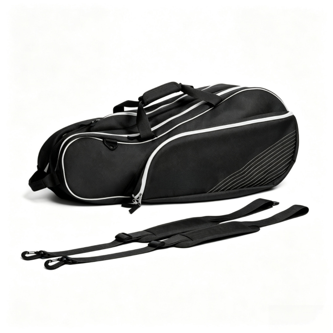 Cross-border best-selling unisex tennis bag with multiple compartments, large capacity, and designed for carrying tennis rackets and pickleball paddles