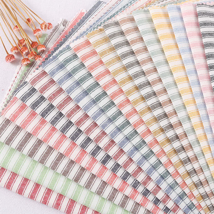 现货多色21支色织条纹布料 全棉柔软水洗童装女装连衣裙衬衫面料