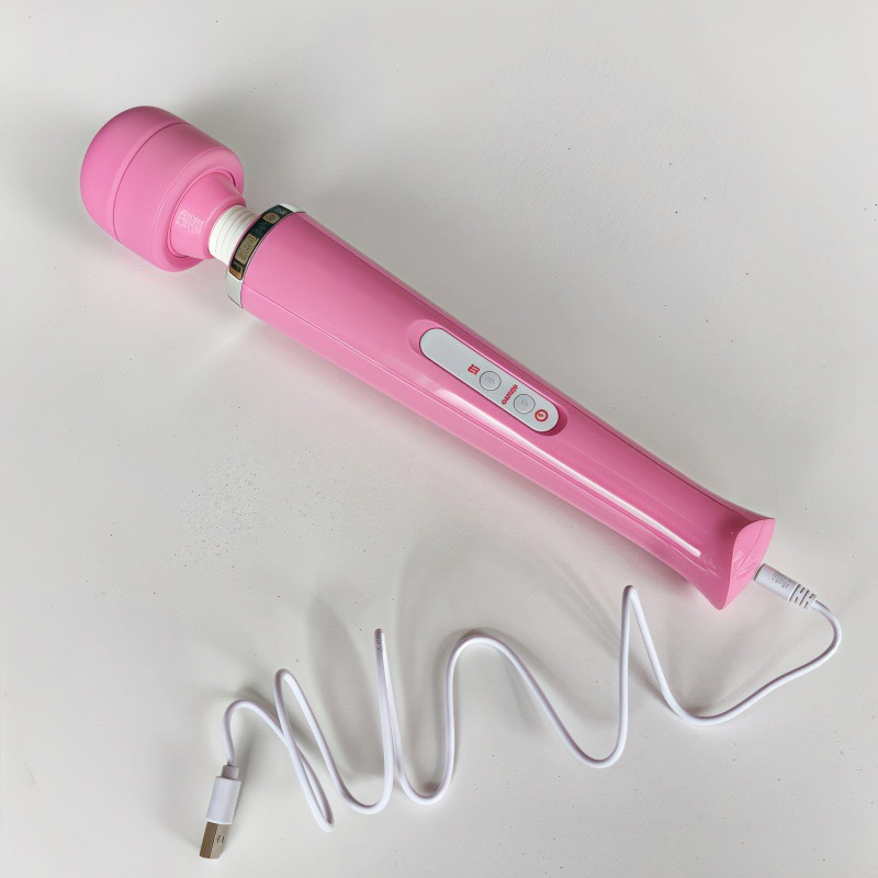 Large Plug-In AV Wand Vibrator for Women, Silicone Clitoral Massager, Orange — detail image 9