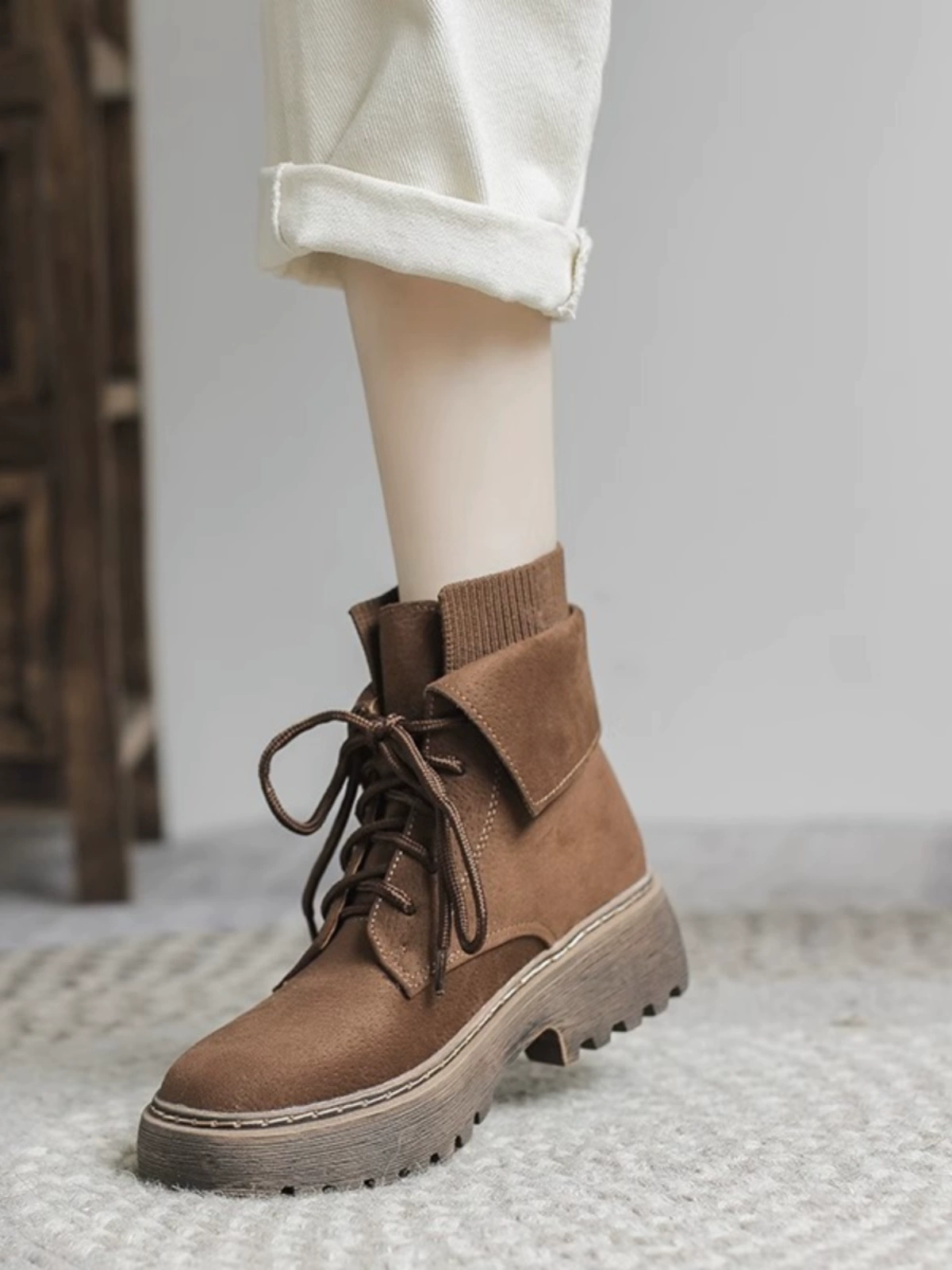 Martin сапоги женские 2024 новые британские ретро дикие коричневые толстые сапоги матовые сапоги