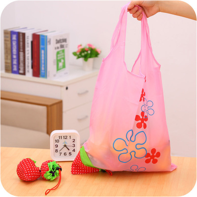 originality strawberry fold Shopping bag Portable portable Bags Small Storage Gift Bags Customizable LOGO