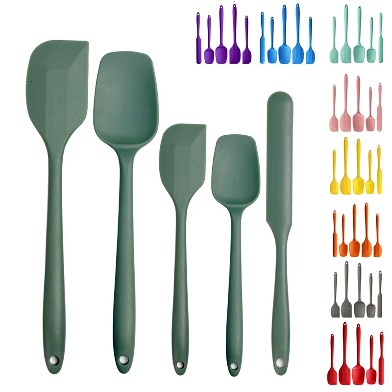 Инструменты для выпечки, набор из 5 предметов, силиконовый скребок, пищевая кухонная утварь, маленькая лопаточка для перемешивания крема, торта, джема, Т-образная ложка, лопаточка
