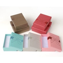 纸盒蝴蝶结烫金饰品首饰耳钉三件套珠宝首饰收纳儿童礼物小包装盒