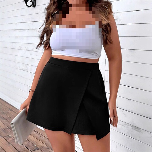 Large size women's Fashion irregular Half skirt pants women's culottes